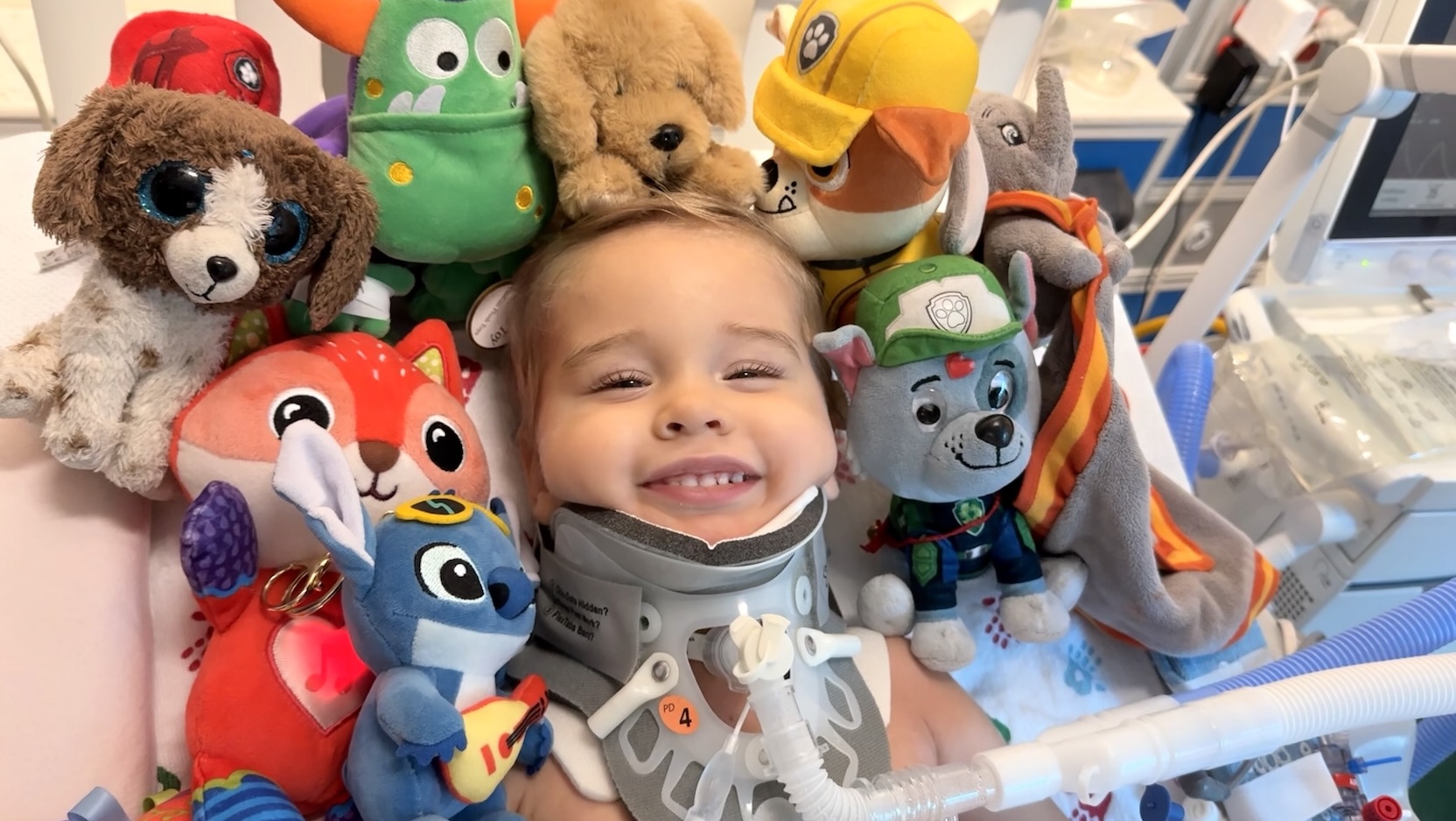 Oliver Staub in recovery at Comer Children's Hospital